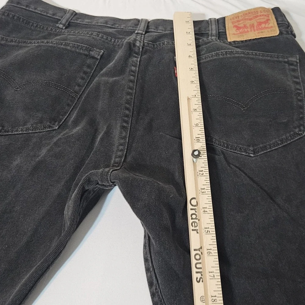 Levis 505 Straight Leg Regular Fits 38x31 Black Classic Denim Jeans‎